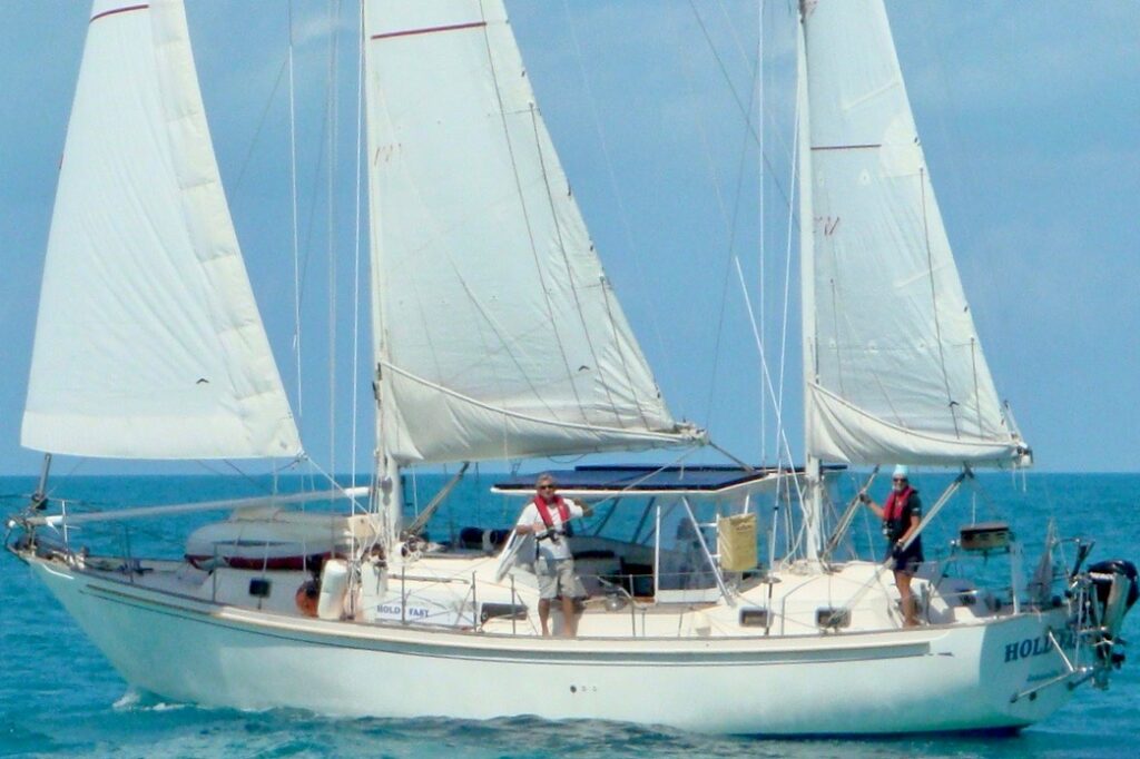 Myron and Dena's sailboat Holdfast